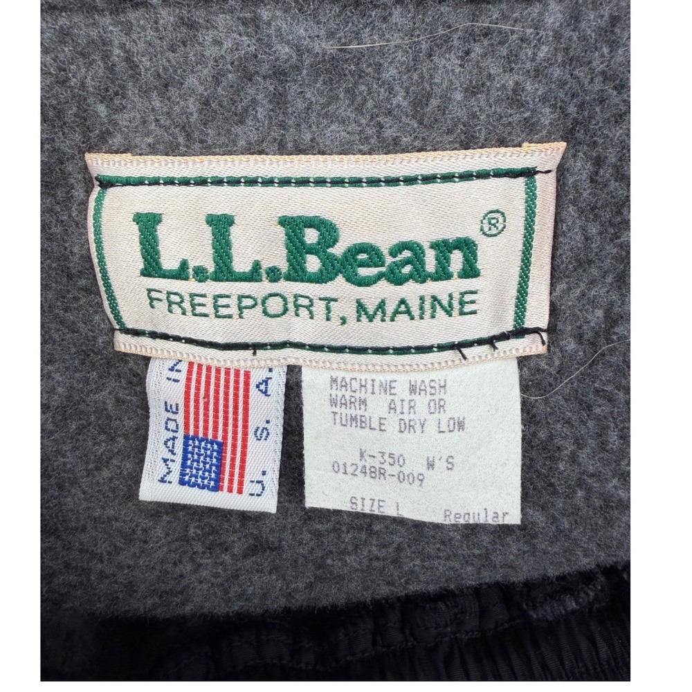 Vintage LL‎ Bean Gray Fleece Pants Full Side Zip Women's Size L Made in USA - Picture 4 of 7